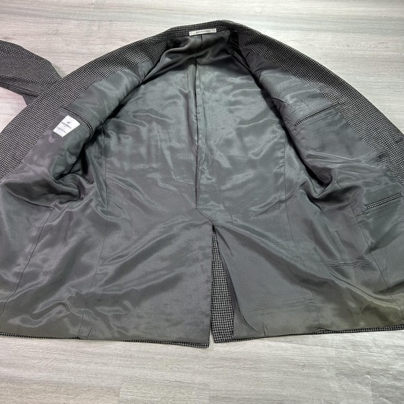 Hickey Freeman Blazer Mens 42R Gray Silk Check Sport Coat Jacket Nordstrom - Picture 3 of 14